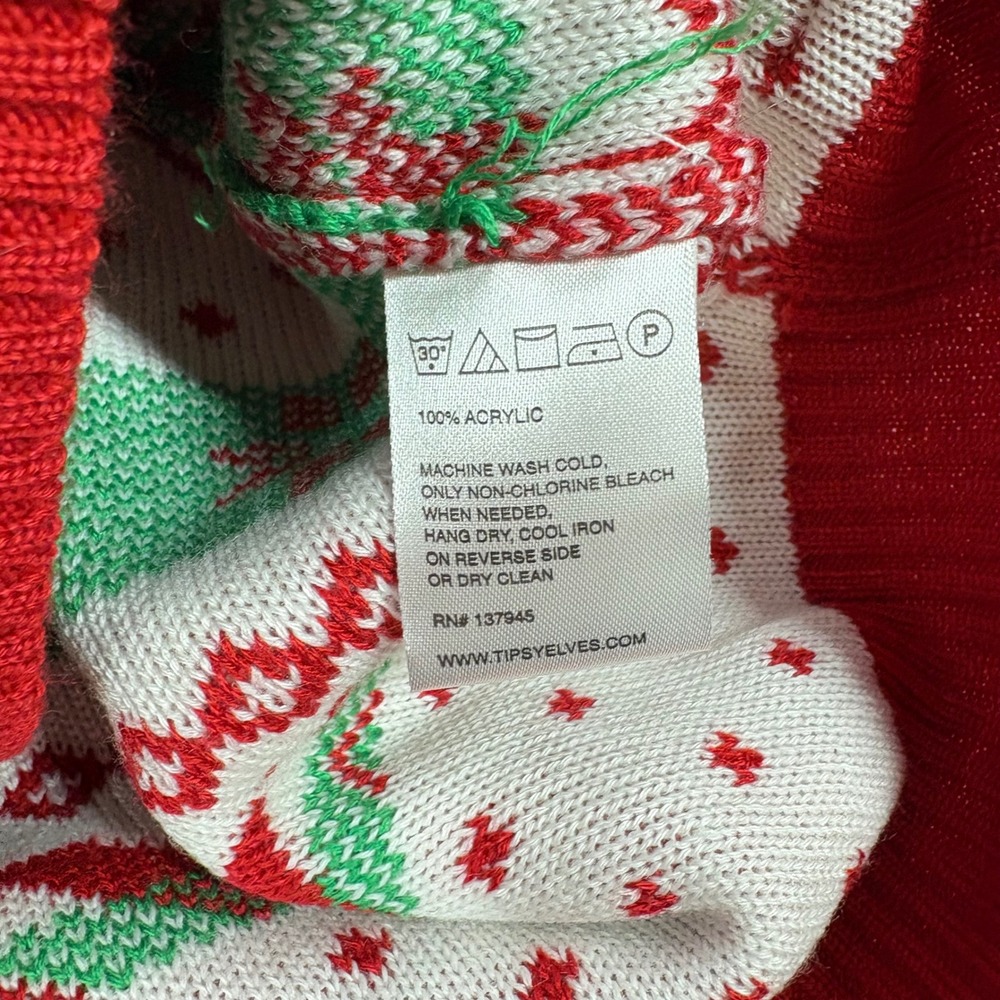 Tipsy Elves Sweater Men XXL Red Reindeer Humping Fair Isle Christmas Crude Funny - Picture 9 of 11